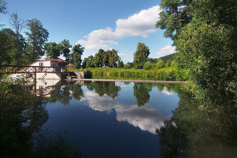 Werra Walkmühlenwehr bei Meiningen