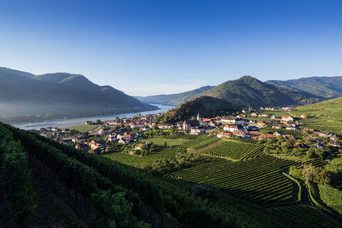 Ausblick auf Spitz im Sommer