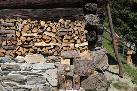 Detail einer Berghütte