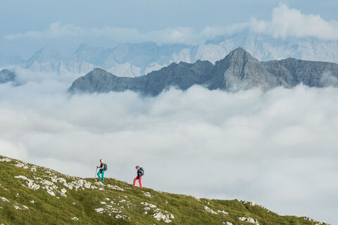 Blick von der Hochplatte auf die Zugspitze