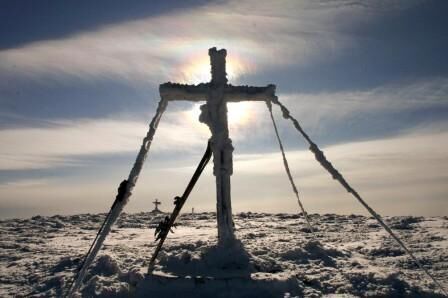 Eibelkogel Gipfelkreuz für Skibergsteiger