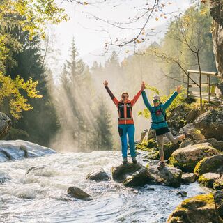 Erfrischung in der Groppensteinschlucht.