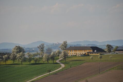 Eindrucksvolle Vierkanthöfe säumen den Weg