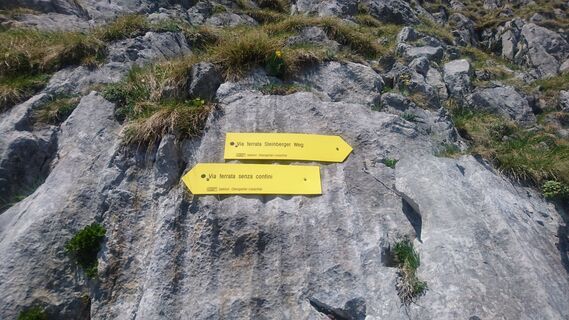 Abzweigung Senza Confini oder Steinberger Weg