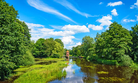 Traumhafter Blick von der Vorwerkbrücke auf die Oste