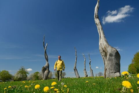Skulpturen bei den Försterteichen im Staffpark in Lemgo