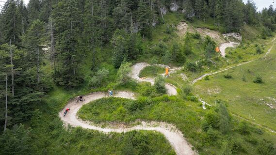 Mountainbiker auf dem Dirty Dancer Trail