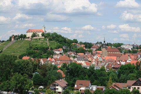 Blick auf Schloss Kaltenstein und Vaihingen an der Enz