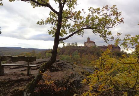 Blick vom Metilstein in Richtung Süden zur Wartburg