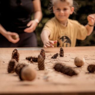 Tannenzapfenbowling "Wilde Jagd" - Familienweg Hansjoggelis Spüuwäute