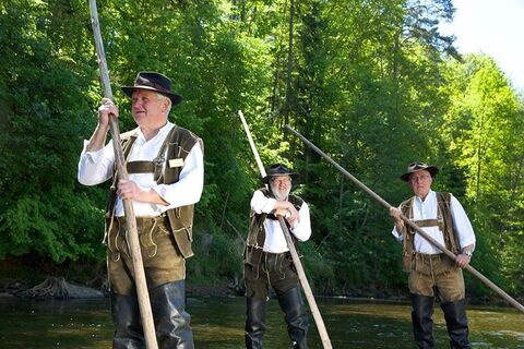 Flößer an der Monhardter Wasserstube