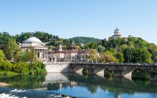 Turin - Kirche Gran Madre di Dio und Brücke Vittorio Emanuele I