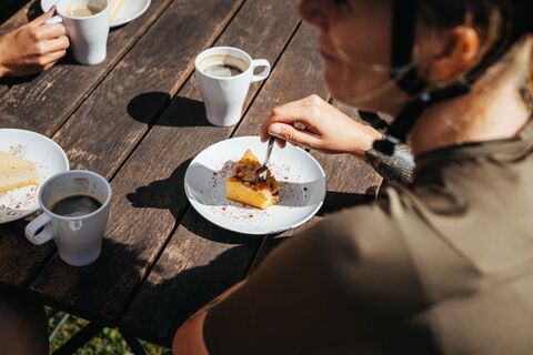 Kaffeepause während der Radtour