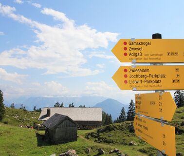 Gut ausgeschilderte Wanderwege in Inzell