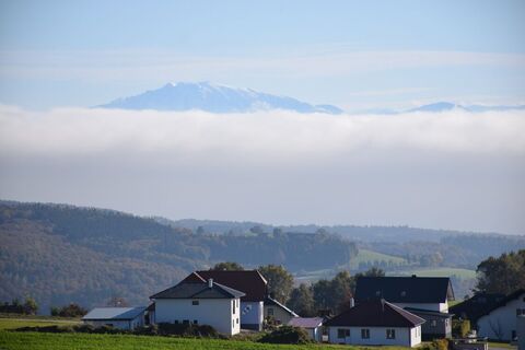 Alpenpanoramablick von St.Oswald aus: vom Schneeberg bis Dachstein