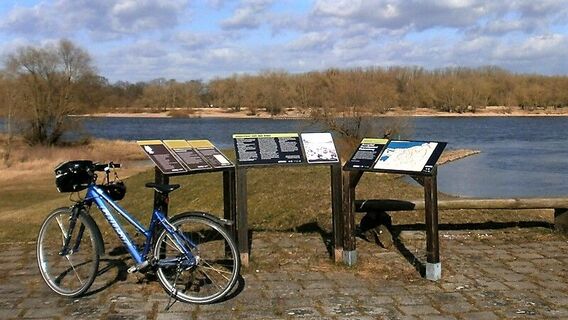 Infotafel zur Elbe am Elberadweg