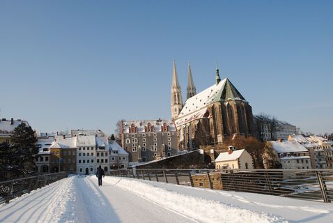 Altstadtbrücke und Peterskirche (Winter), Görlitz