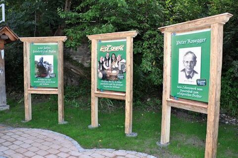 Infotafeln am Start der Wanderung, Birkfeld in der Oststeiermark