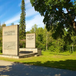 Das Denkmal des Saimaa-Kanals im Urho-Kekkonen-Park