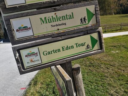 Markierung Garten-Eden-Tour, Naturpark Almenland in der Oststeiermark