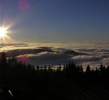 Auf der Pretul bei Sonnenuntergang