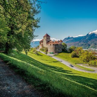 Blick vom Quadretschaweg zum Schloss Vaduz