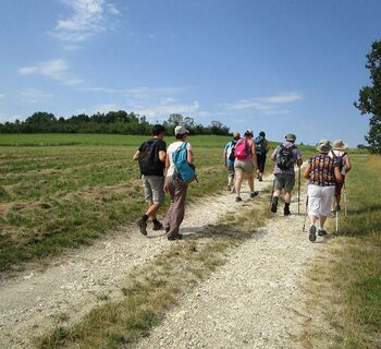 Radfahrer, die auf dem Plateau wandern