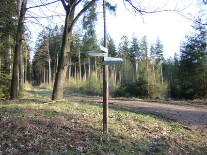 Wegkreuzung an der Bieberer Hütte