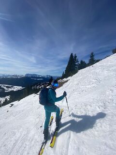 Abfahrt vom Dürrnbachhornsattel durch die Latschen