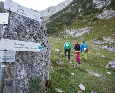 Abzweigung zum Klettersteig