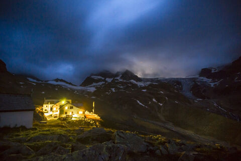 Abendstimmung auf der Wiesbadener Hütte