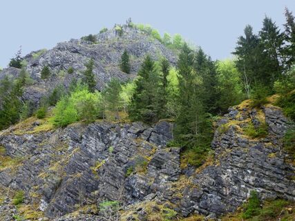 Stillgelegter Basalt-Steinbruch unter dem Nordgipfel des Hohenstoffeln