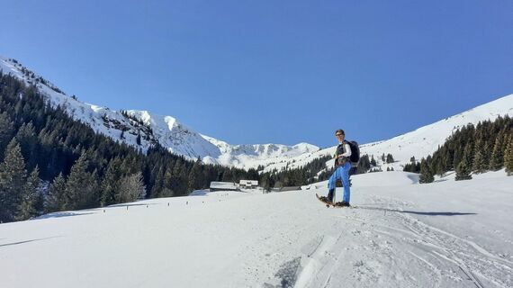 Kurz vor den Hütten der Schwabergeralm