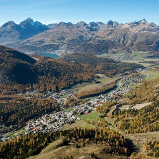 Aussicht auf das herbstliche Pontresina