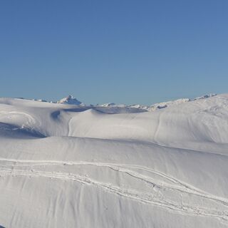 Skispuren am Camaner Grat
