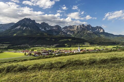 Ellmau_Dorfansicht_Panorama_Wilder Kaiser