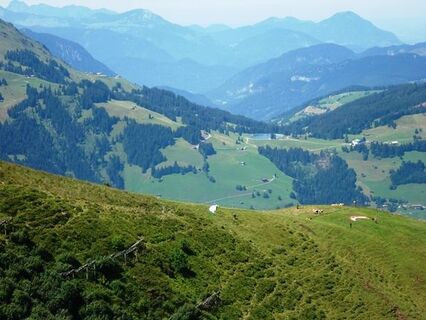 Blick vom Guggenkogel auf Paragleitstartplatz