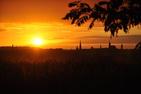 Abendstimmung bei Rabitz mit Blick auf Bautzens Türme
