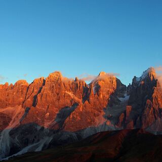 Sonnenuntergang auf die Pale di San Martino