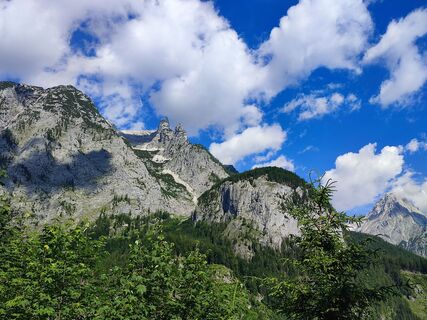 Blick zur Spitzmauer kurz nach dem Start