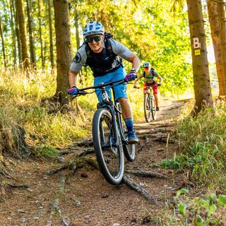 Eine der selteneren Trailpassagen der Schiefergebirgstrophy