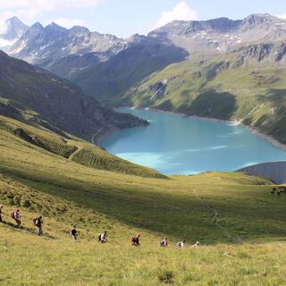 Aussicht auf den Moiry Staudamm und -See