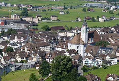 Blick auf den Ortskern Schwyz