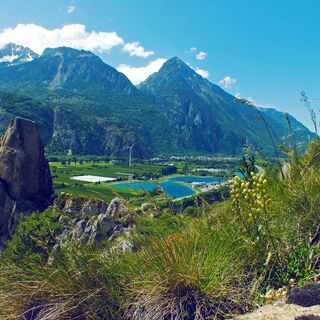 Sicht vom Naturreservat Follatères auf das Rhonetal