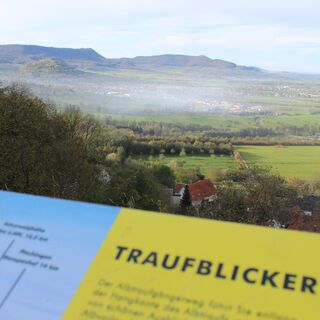 Traufblicker Tafel am Aussichtspunkt Aichelberg