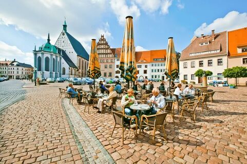Untermarkt mit Dom St. Marien und Stadt- und Bergbaumuseum
