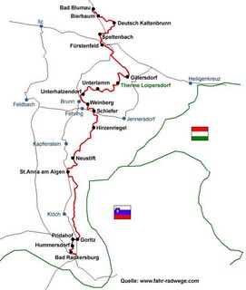 Plan Thermenradweg R12 Süd