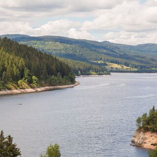 Blick über Schluchsee von Seebrugg