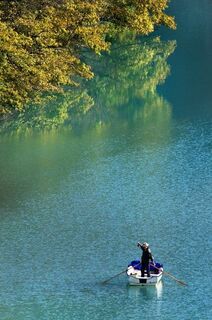 Fischen auf dem Fluss Soca, Soca Tal
