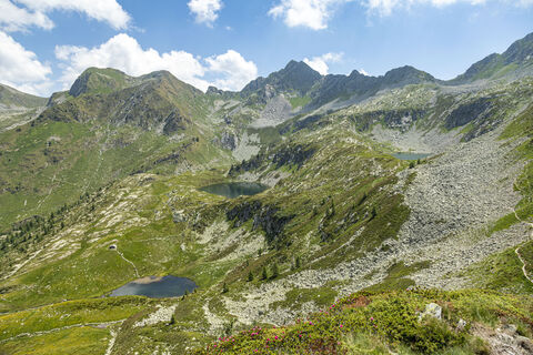 Die Porcil-Seen, glazialen Ursprungs, im Val Tartano